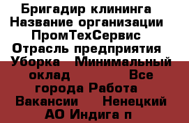 Бригадир клининга › Название организации ­ ПромТехСервис › Отрасль предприятия ­ Уборка › Минимальный оклад ­ 30 000 - Все города Работа » Вакансии   . Ненецкий АО,Индига п.